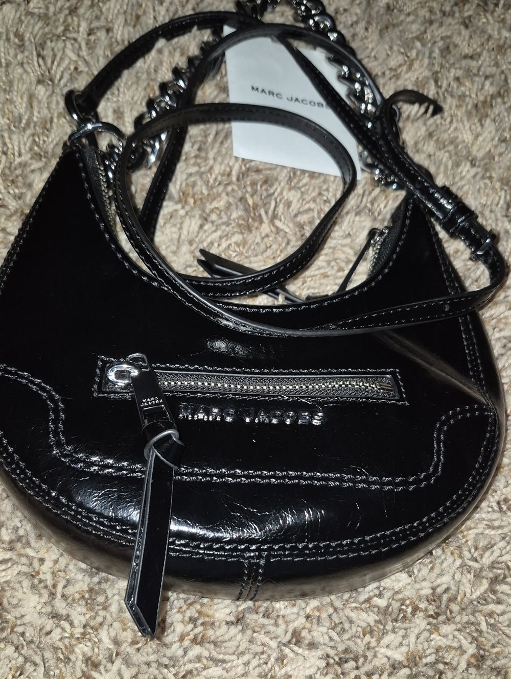Marc Jacobs Black Patent Leather Crossbody / Shoulder Bag Brand New